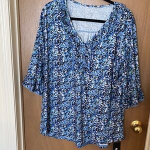Floral Blue Women's Top